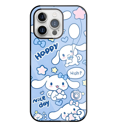 Cute Puppy Girl Glass Case For Apple iPhone 15 Pro Max