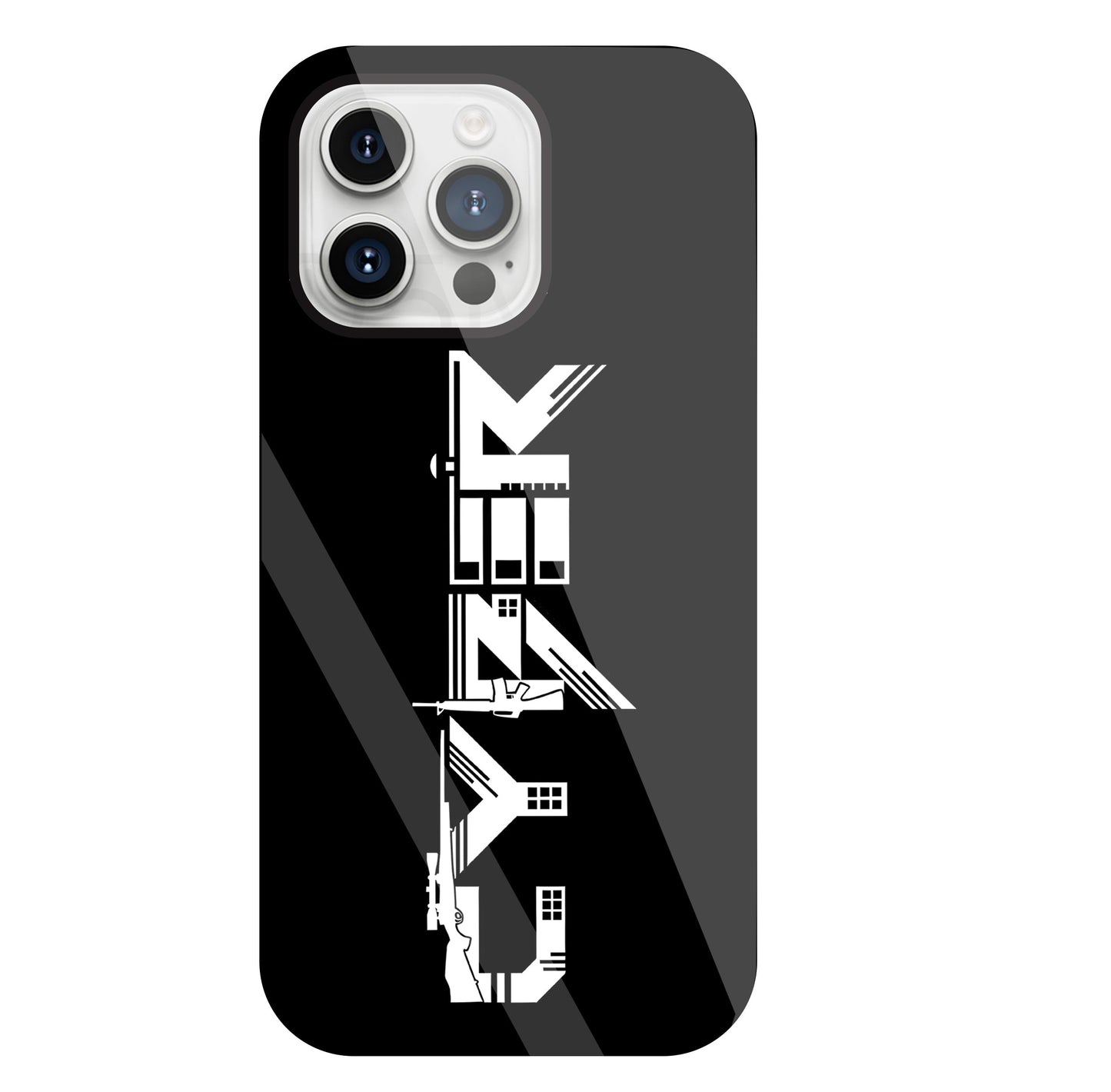 Cyber Gun Glass Case For Apple iPhone 15 Pro Max