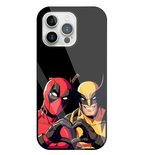 Deadpool And Wolverine Glass Case For Apple iPhone 15 Pro Max