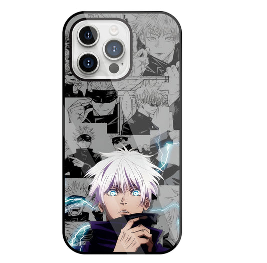 Gojo with bolt Glass Case For Apple iPhone 15 Pro Max