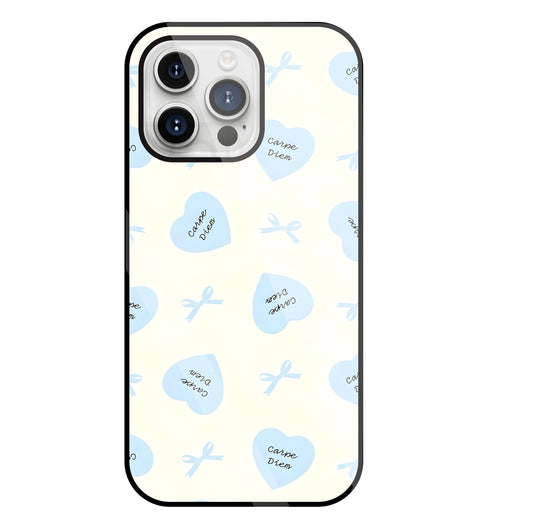 Heart Carpe Diem Glass Case For Apple iPhone 15 Pro Max