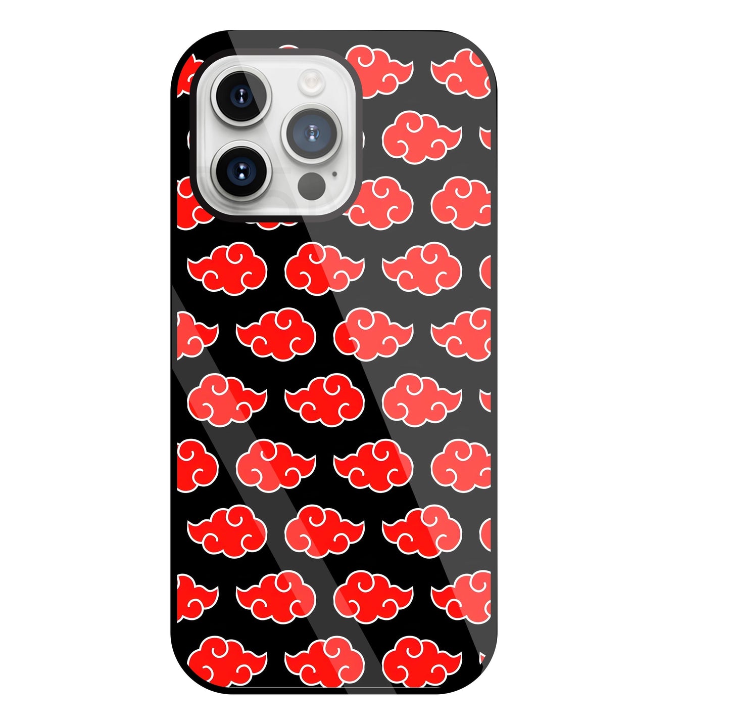 Japanese Clouds Seamless Pattern Glass Case For Apple iPhone 15 Pro Max