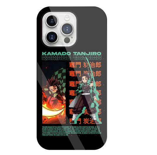 Kamado Tanjiro Glass Case For Apple iPhone 15 Pro Max