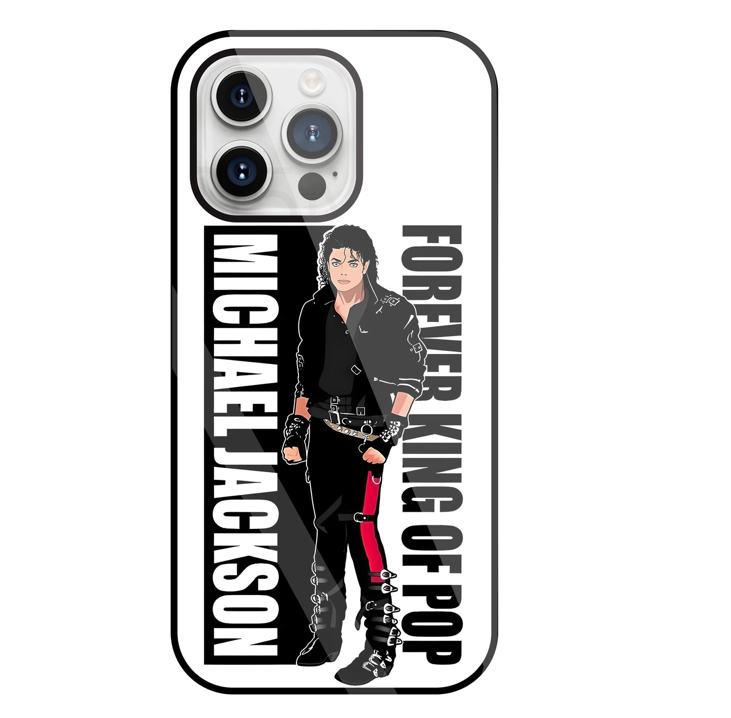 Michael Jackson King Of Pop Glass Case For Apple iPhone 15 Pro Max