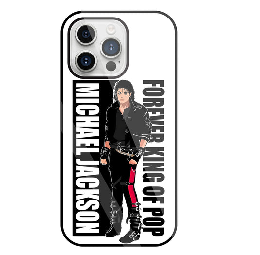 Michael Jackson King Of Pop Glass Case For Apple iPhone 15 Pro Max