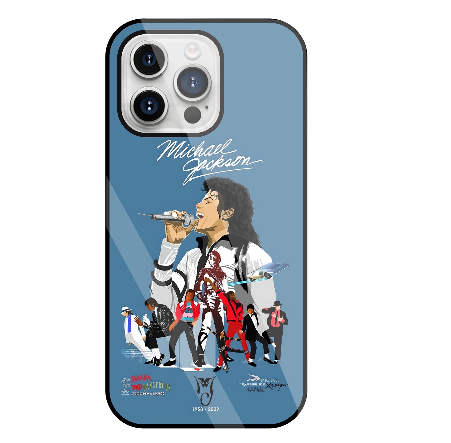 Michael Jackson Mashup Glass Case For Apple iPhone 15 Pro Max
