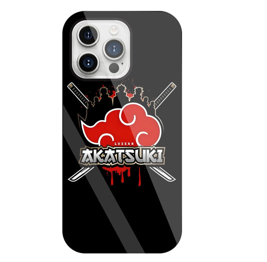 Naruto - Akatsuki Glass Case For Apple iPhone 15 Pro Max