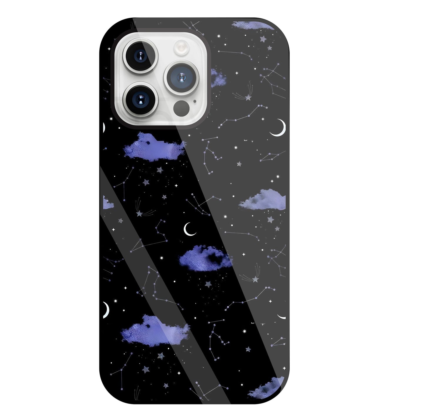 Night Sky Constellations and Stars Glass Case For Apple iPhone 15 Pro Max