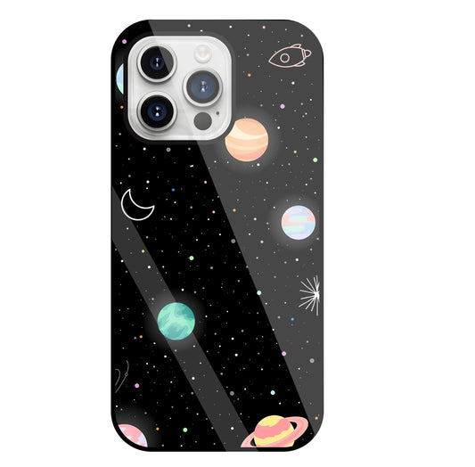 Space Galaxy Glass Case For Apple iPhone 15 Pro Max