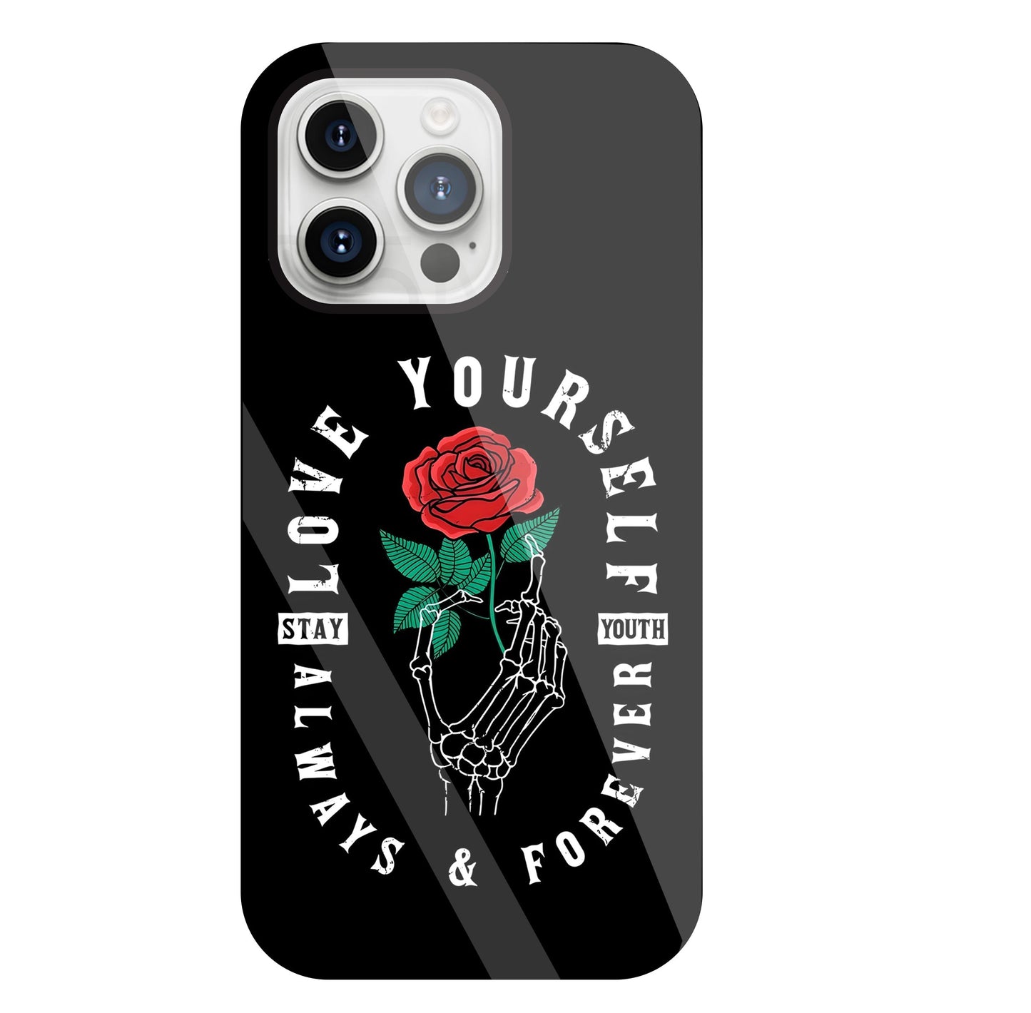 Stay Youth Love Glass Case For Apple iPhone 15 Pro Max