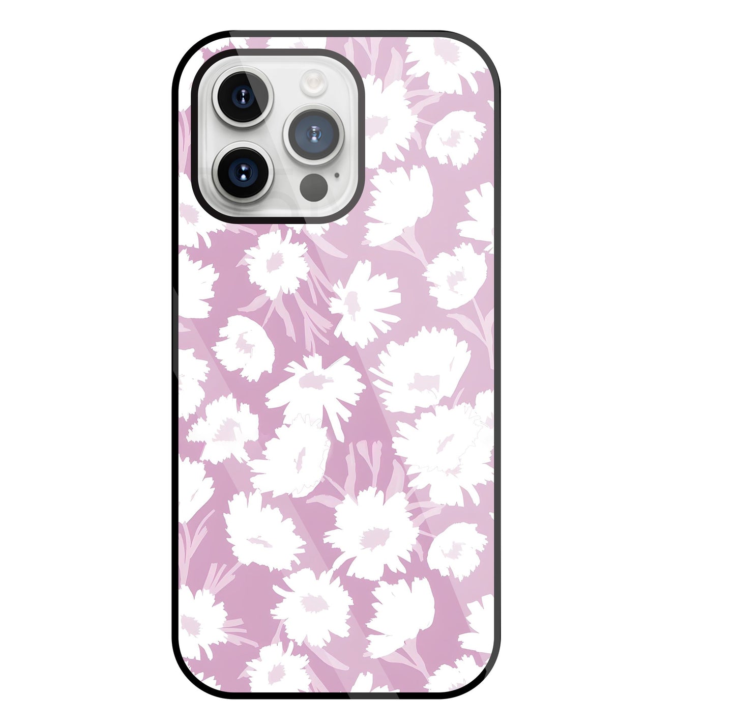 White Sunflower Glass Case For Apple iPhone 15 Pro Max