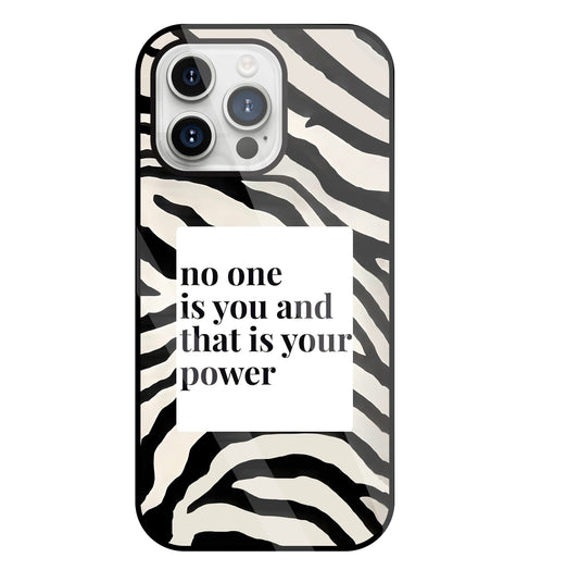 Zebra pattern with quote Glass Case For Apple iPhone 15 Pro Max