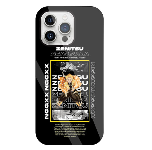 Zenitsu Anime Glass Case For Apple iPhone 15 Pro Max