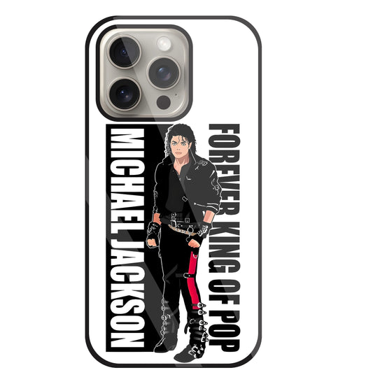 Michael Jackson King Of Pop Glass Case For Apple iPhone 15 Pro