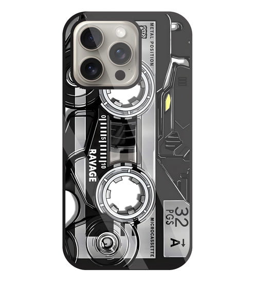Microcassette Glass Case For Apple iPhone 15 Pro