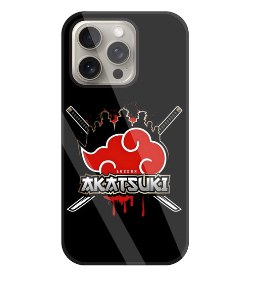 Naruto - Akatsuki Glass Case For Apple iPhone 15 Pro