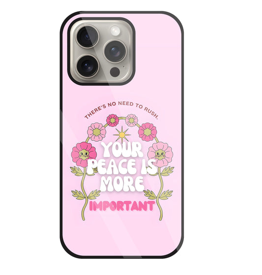 Peace Is More Important Glass Case For Apple iPhone 15 Pro