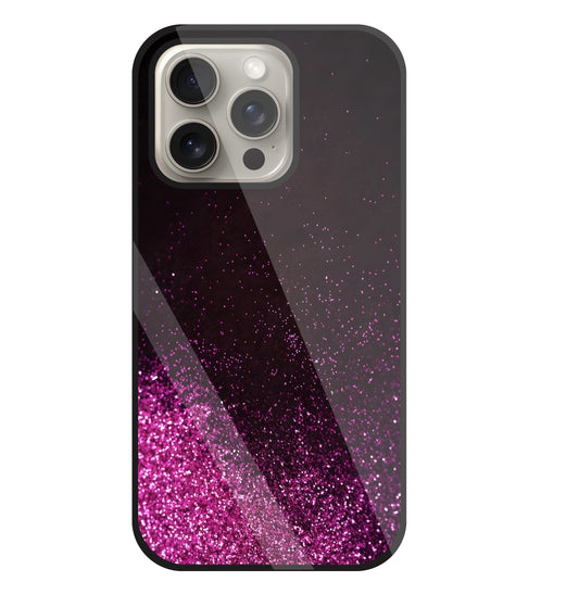 Pink Glitters Glass Case For Apple iPhone 15 Pro