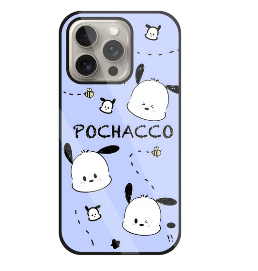 Pochacco Puppy Levender Glass Case For Apple iPhone 15 Pro