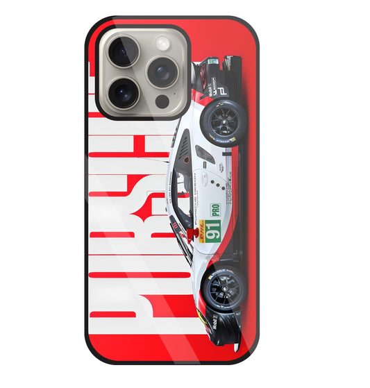 Porschse Glass Case For Apple iPhone 15 Pro