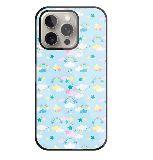 Small Rainbows Glass Case For Apple iPhone 15 Pro