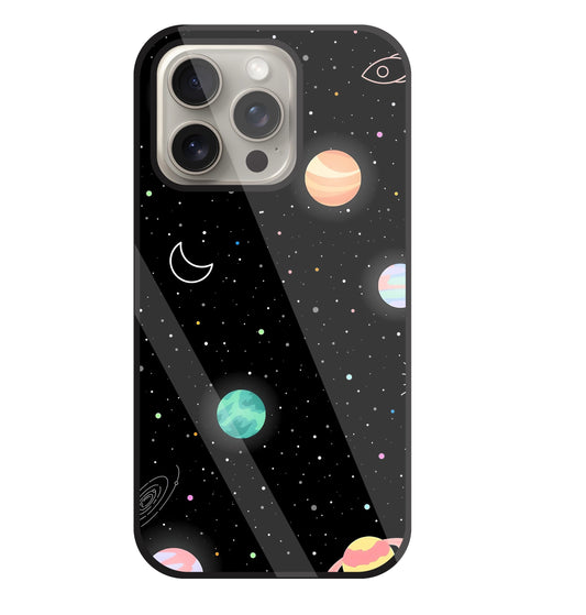 Space Galaxy Glass Case For Apple iPhone 15 Pro
