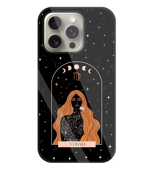 Virgo Black Glass Case For Apple iPhone 15 Pro