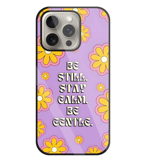 Yellow Flowers With Quotes Glass Case For Apple iPhone 15 Pro