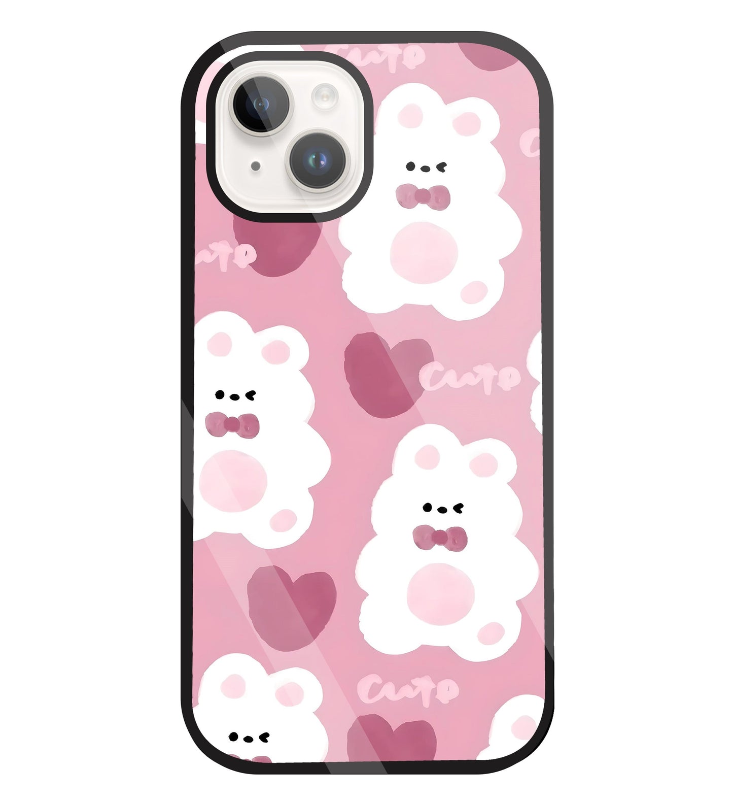 Rabbit With Heart Glass Case For Apple iPhone 15