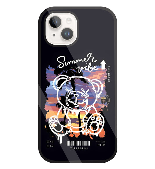 Summer Vibe Bear Glass Case For Apple iPhone 15
