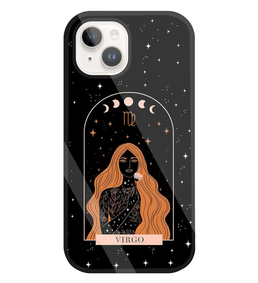 Virgo Black Glass Case For Apple iPhone 15