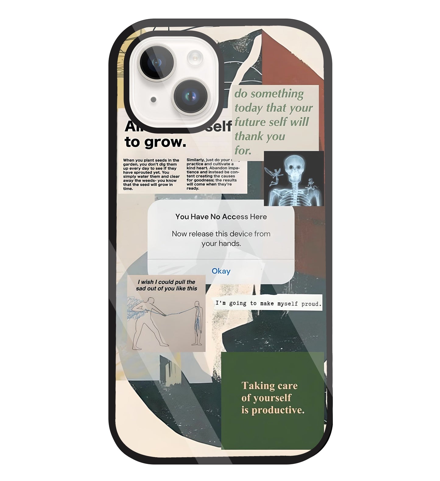Yourself To Grow Glass Case For Apple iPhone 15