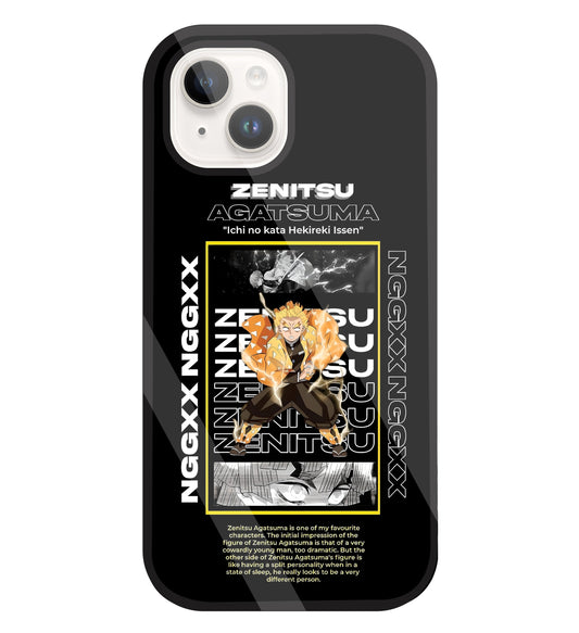 Zenitsu Anime Glass Case For Apple iPhone 15