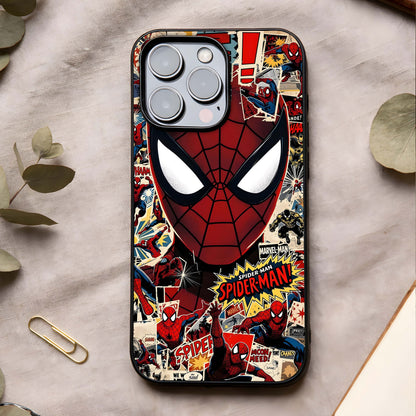 Aesthetic Wonder Spider Glass Case showing full back design in clean flat view with striking visuals and glossy glass finish.