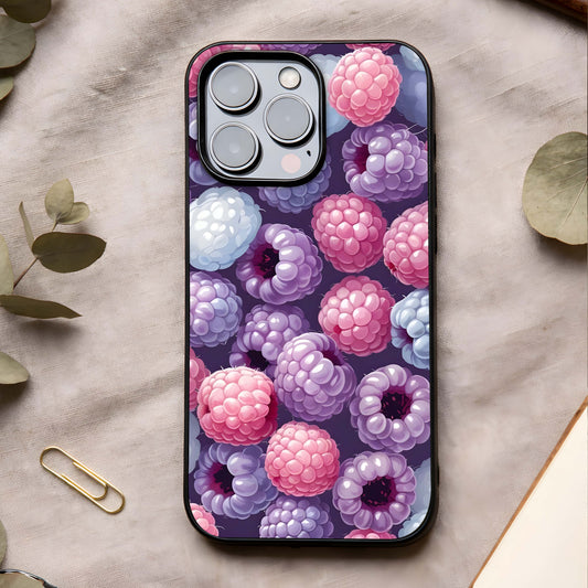 Berry Candy Pop Glass Case showing full back design in clean flat view with playful colors and glossy glass finish.