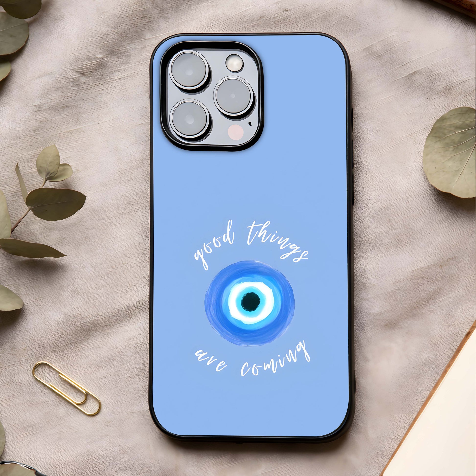 Bright Future Ahead Glass Case showing full back design in clean flat view with optimistic message styling and glossy glass finish.