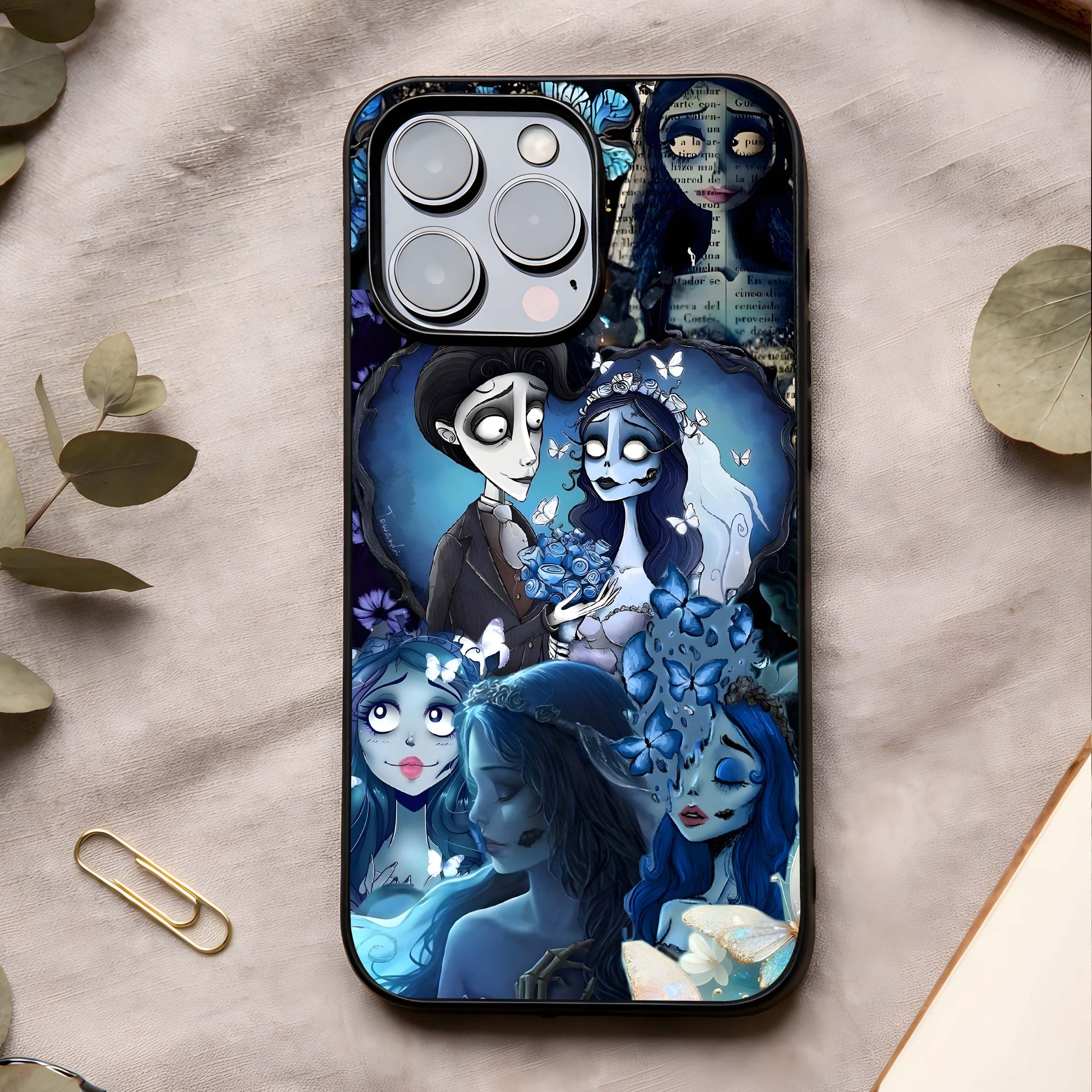 Butterfly Ghost Soul Glass Case showing full back design in clean flat view with mystical butterfly art and glossy glass finish.