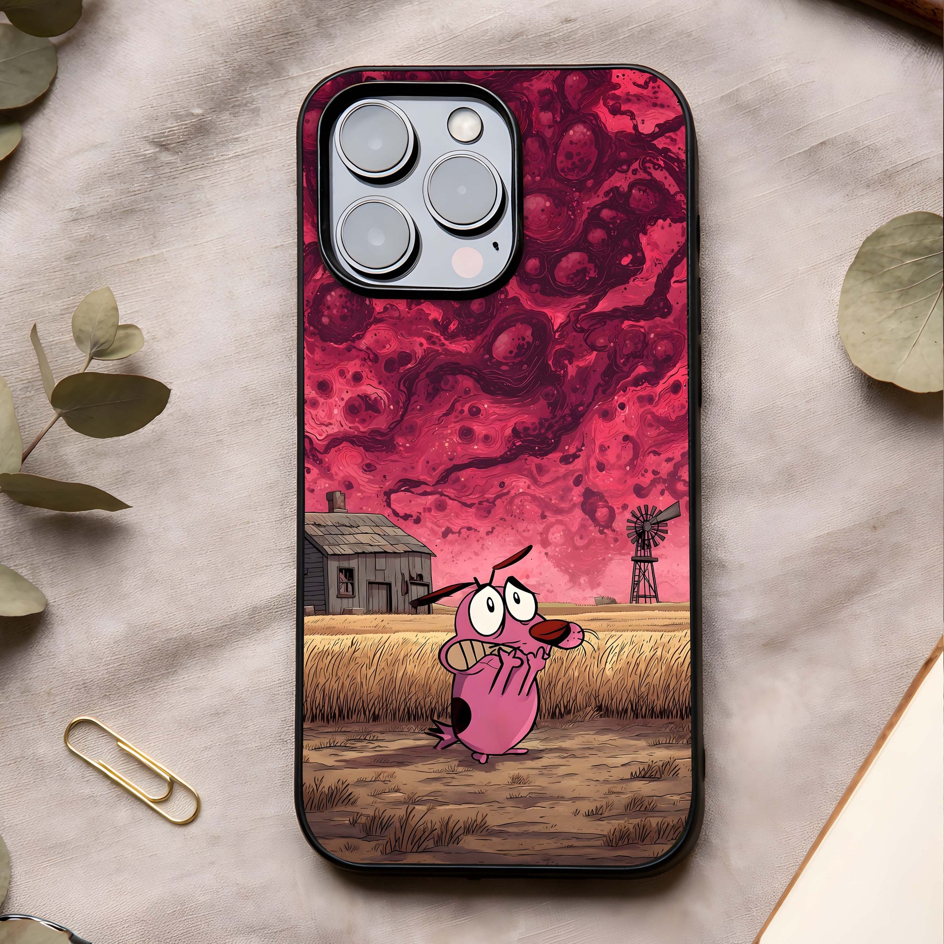 Courage Under Sky Glass Case | Premium Phone Cover – Custom World showing full back design in clean flat view with uplifting sky art and glossy glass finish.