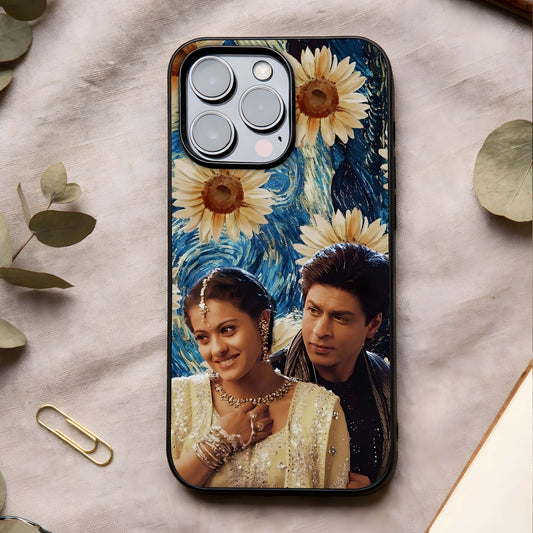 Eternal Love Story Glass Case showing full back design in clean flat view with romantic artwork and glossy glass finish.