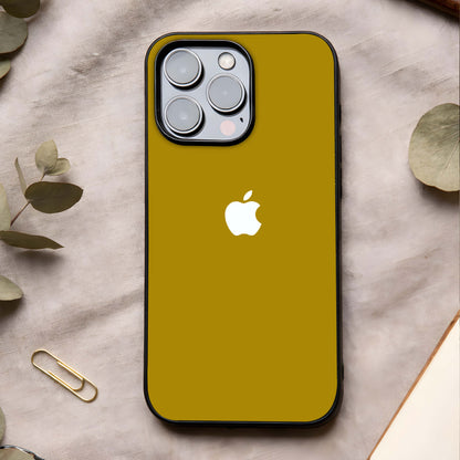 Golden Luxe Aura Glass Case showing full back design in clean flat view with luxury gold aura and glossy glass finish.