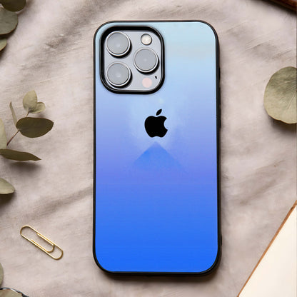 Gradient Apple Vibe Glass Case showing full back design in clean flat view with smooth gradient styling and glossy glass finish.