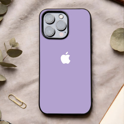 Lavender Soft Minimal Glass Case showing full back design in clean flat view with minimal lavender tones and glossy glass finish.