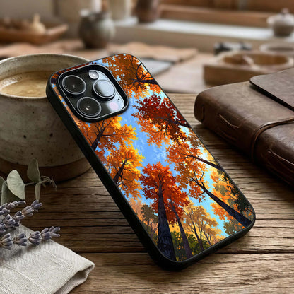 Autumn Sky Rise Glass Case captured at a warm angle highlighting soft transitions, gloss, and edge clarity.