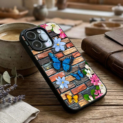 Brick Bloom Flight Glass Case captured at a warm angle highlighting textured contrast, gloss, and edge clarity.
