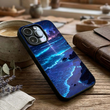 Classic Damn Look Glass Case captured at a warm angle highlighting strong contrast, gloss, and edge clarity.