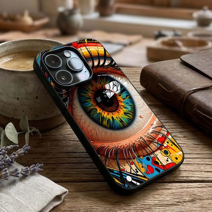 Colorful Eye Glass Case captured at a warm angle highlighting vivid tones, gloss, and edge clarity.