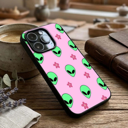 Cosmic Cute Crush Glass Case captured at a warm angle highlighting bright tones, gloss, and edge clarity.