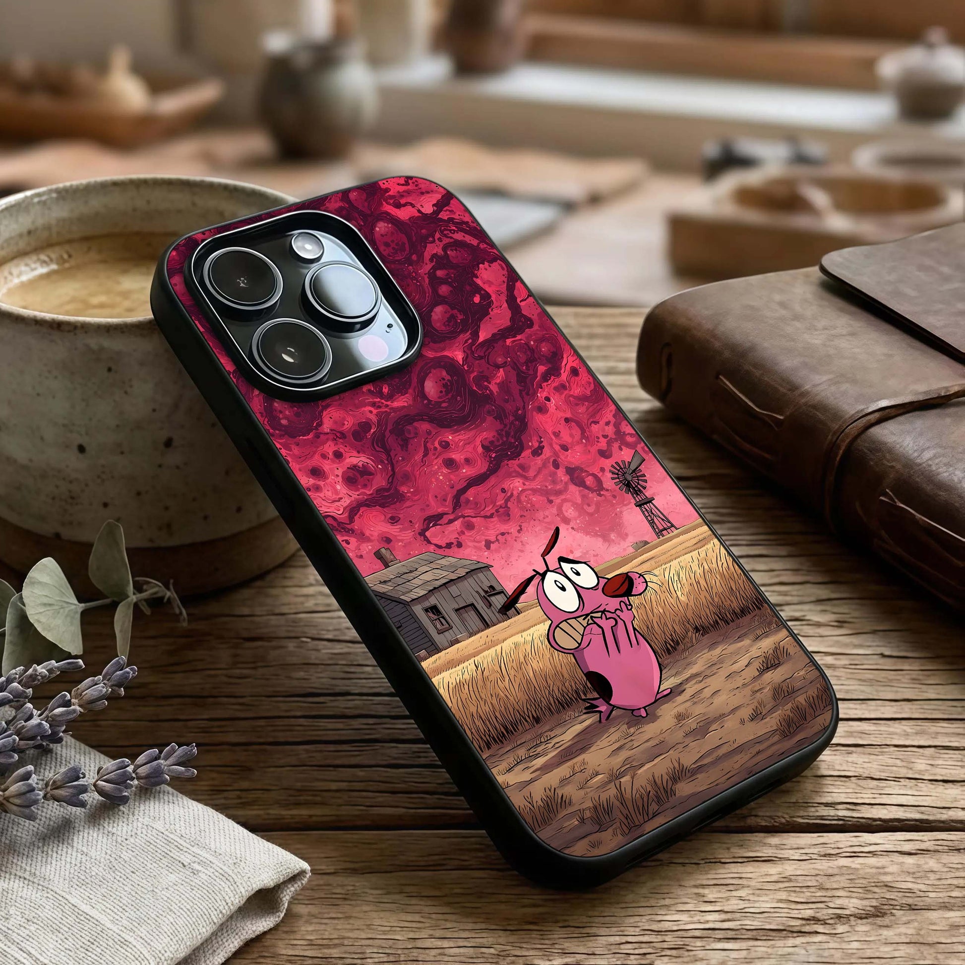 Courage Under Sky Glass Case | Premium Phone Cover – Custom World captured at a warm angle highlighting open tones, gloss, and edge clarity.