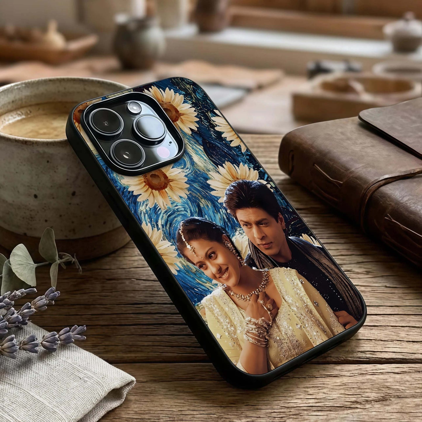 Eternal Love Story Glass Case captured at a warm angle highlighting soft tones, gloss, and edge clarity.