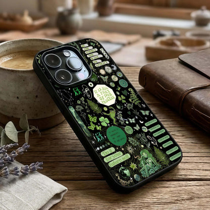 Green Moon Energy Glass Case captured at a warm angle highlighting radiant tones, gloss, and edge clarity.